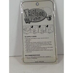 1- FASHION BEE GEM JEWELRY TATTOO PACK LOT APPLE FACTORY SEALED MINT